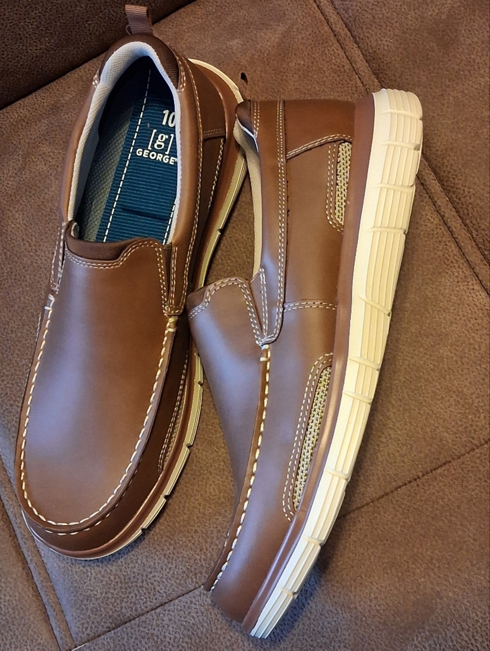 George Slip-On Casual Men’s Shoes - Brown Size 10